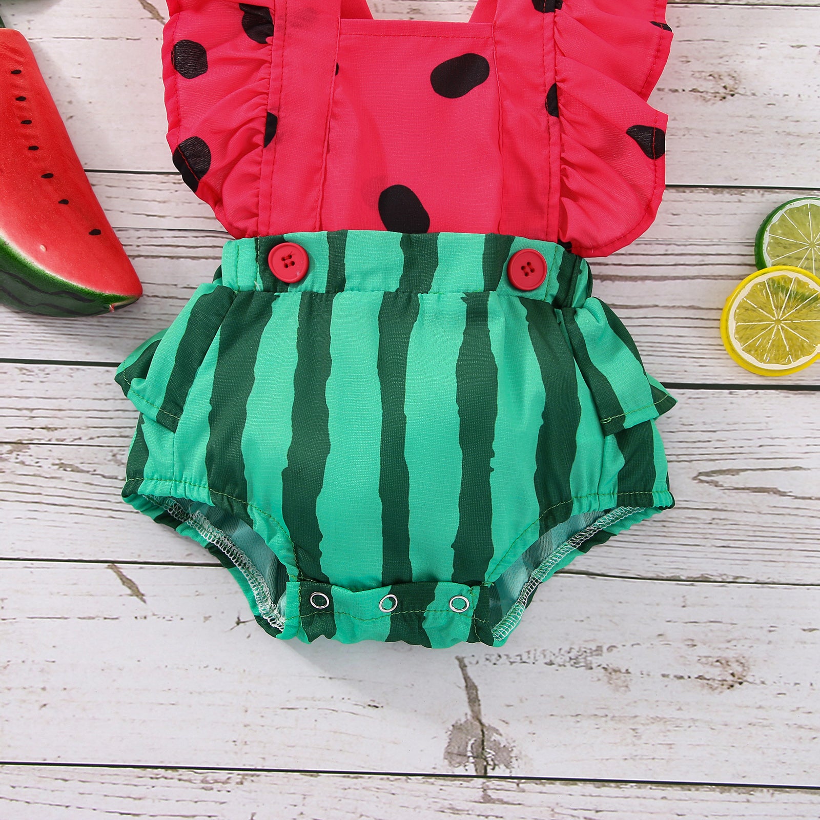 SWEET WATERMELON Romper with Headband