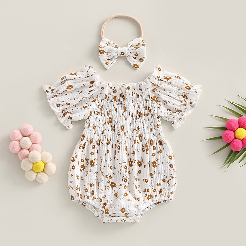 JULIE Floral Romper with Headband