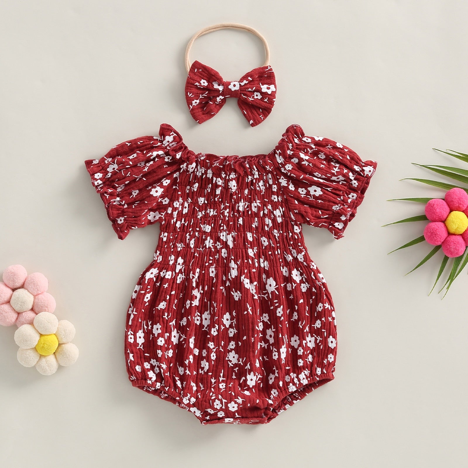 JULIE Floral Romper with Headband