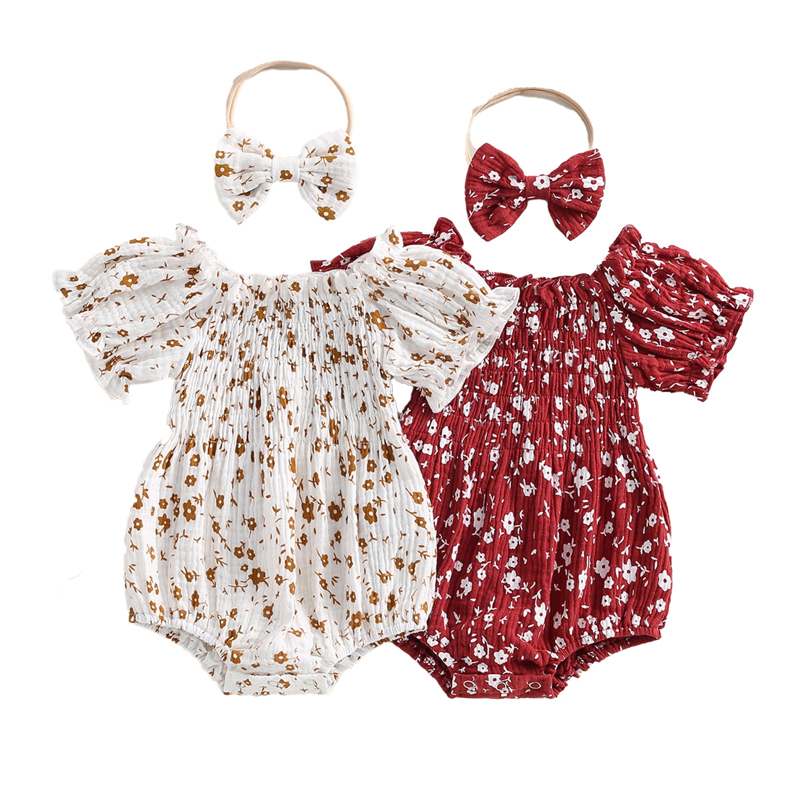 JULIE Floral Romper with Headband